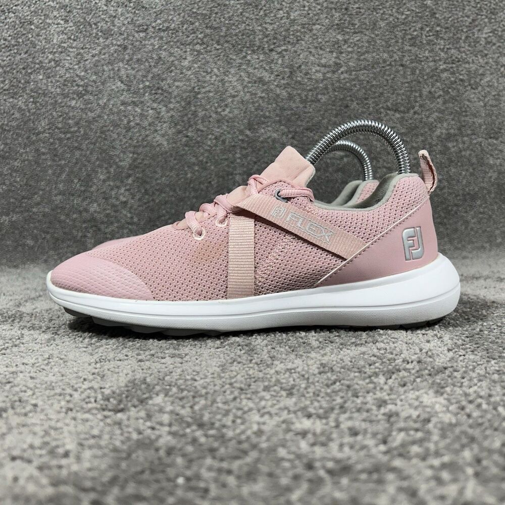 FootJoy Fj Flex 95730 Women's Size 7 M Pink White Spikeless Golf Shoes Used - Picture 6 of 13